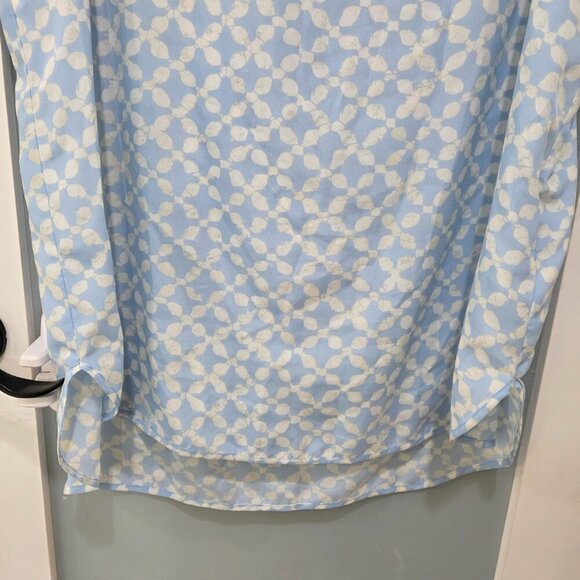 Michael Kors Blue & White Sleeveless Tank Blouse XL | Print Top - Picture 11 of 16